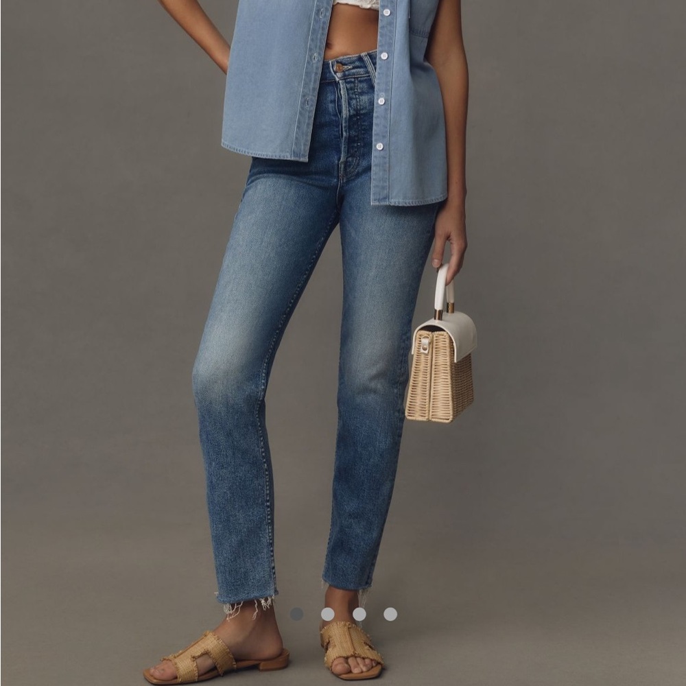 Mother Tomcat Ankle Fray Jeans